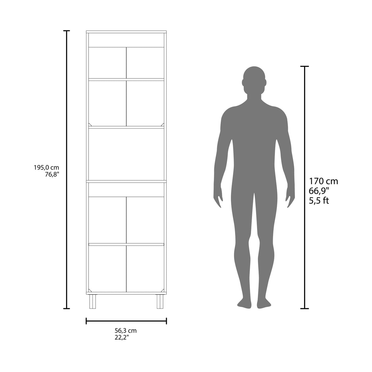 White Engineered Wood Pantry Cabinet with Hutch for Kitchen Storage for Living Room