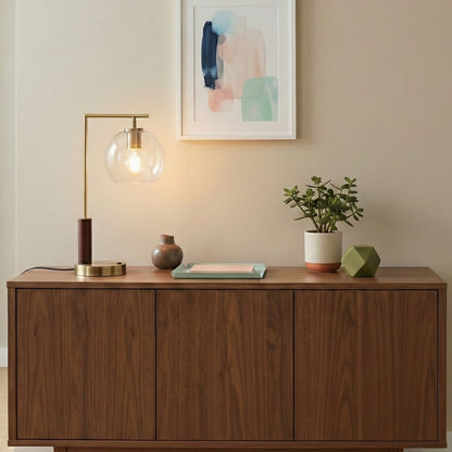Gold Metal Table & Floor Lamp - Living Room Bedroom
