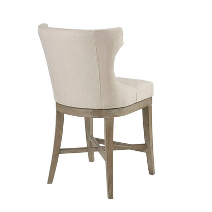 Cream Polyester Swivel Counter Stool - 300 lb Capacity