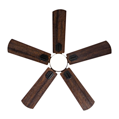 Black Solid Wood Low Profile Ceiling Fan with Light