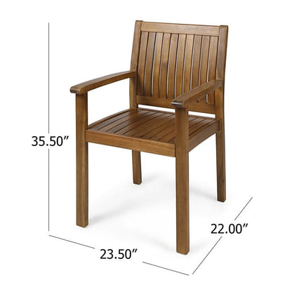 Teak Acacia Outdoor Dining Set for Poolside Garden Patio