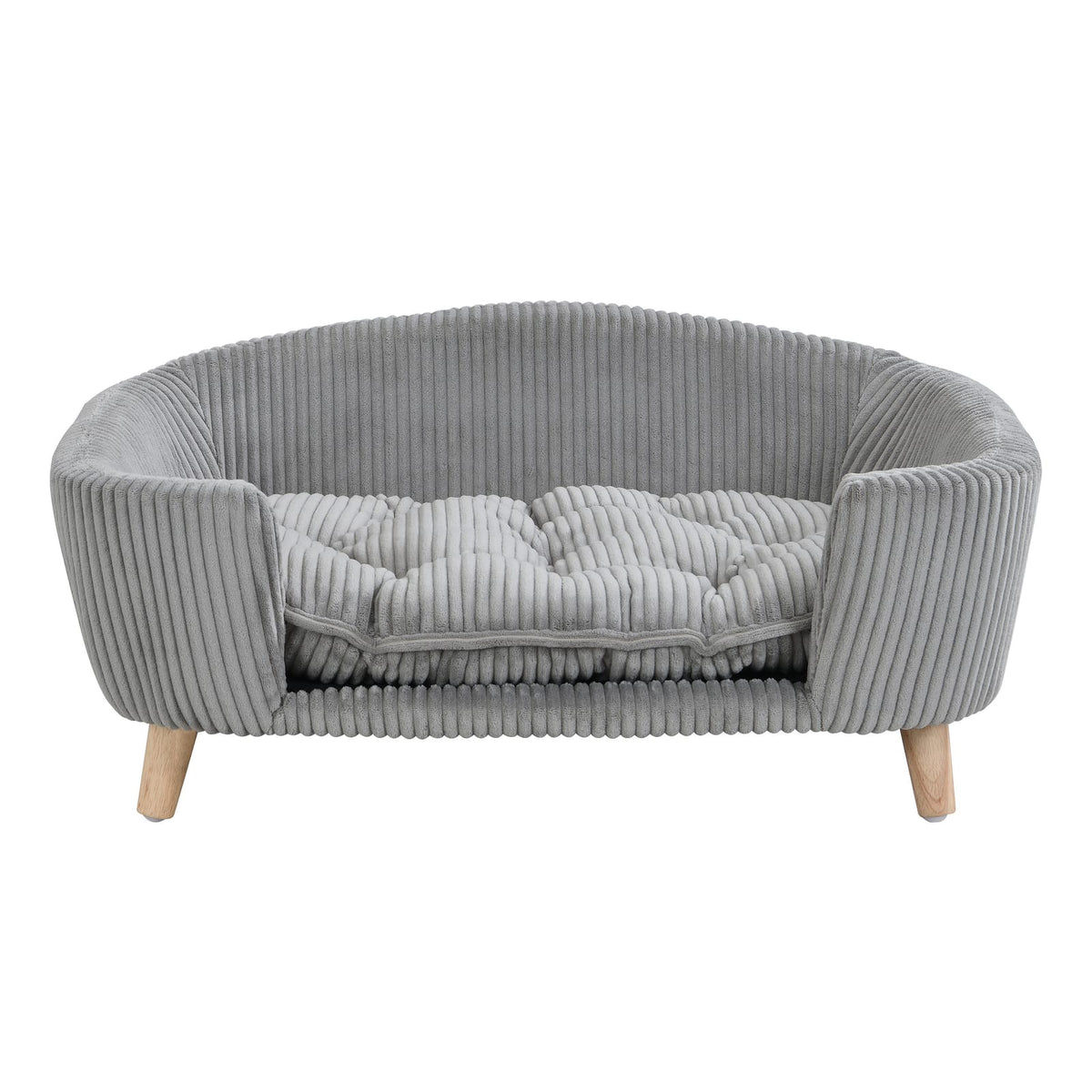 Elevated Corduroy Dog Bed - Small Dogs, Grey Comfort