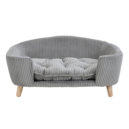 Elevated Corduroy Dog Bed - Small Dogs, Grey Comfort