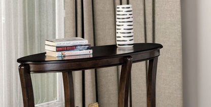 Walnut Oval Sofa Table - Traditional Style for Living Room