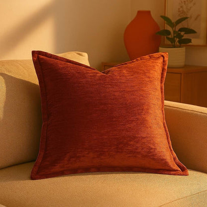Reddish Brown Polyester Velvet Throw Pillow 20x20