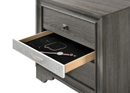 Gray Synthetic Wood Nightstand - 17"W x 26"H for Bedroom