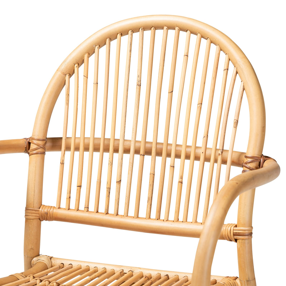 Brown Rattan Counter Stool - 22.5" Round