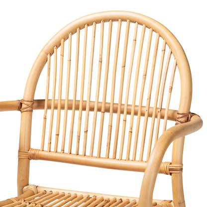 Brown Rattan Counter Stool - 22.5" Round