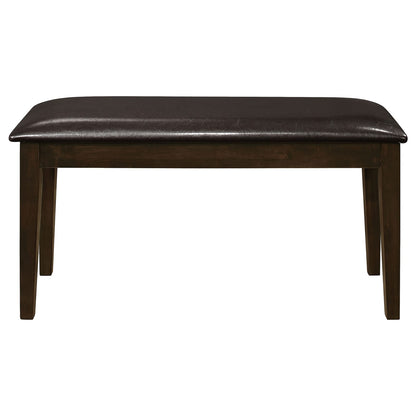Brown Rectangular Dining Table with Chairs and Bench for Dining Room