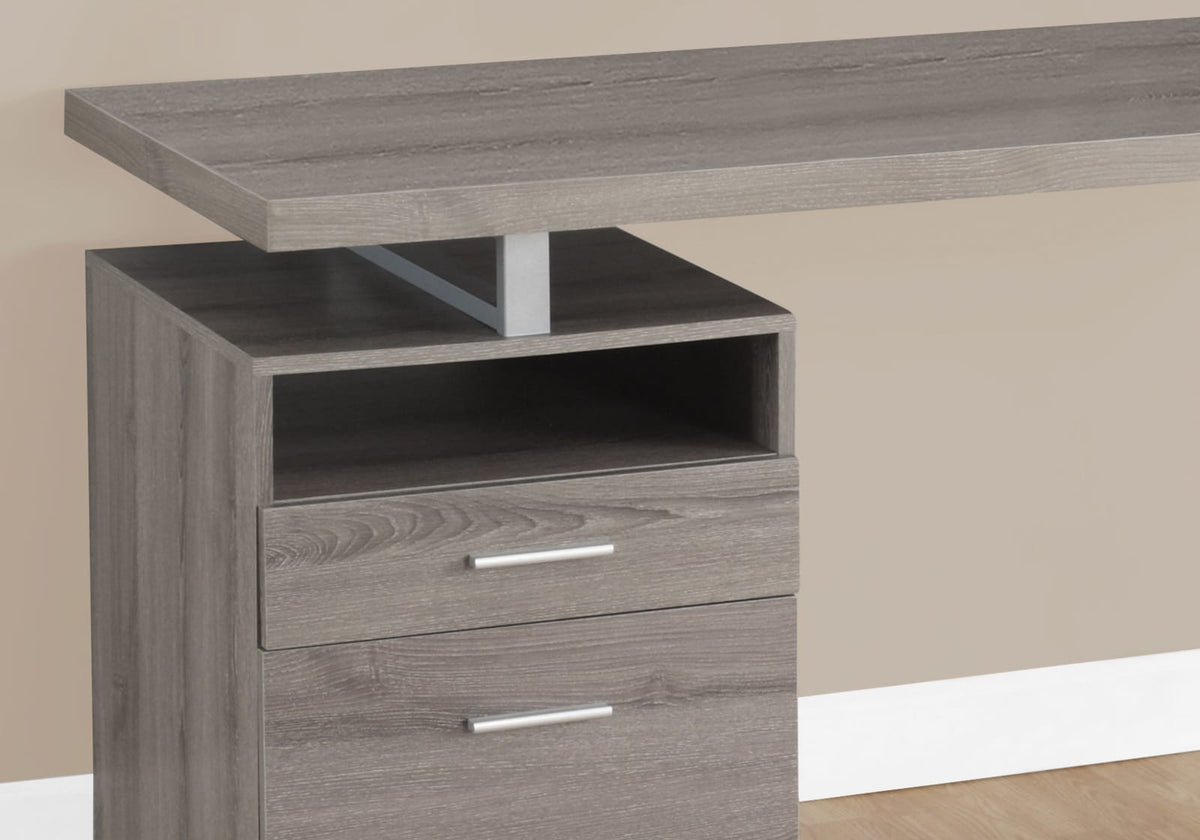 Taupe Computer Desk - 60" L Home Office Storage