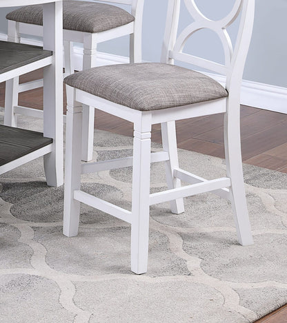 Round White Dining Table with 4 Chairs