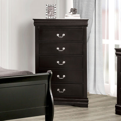 Black Solid Wood Bedroom Dresser - 31.5" W x 15.5" D x 48" H