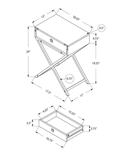 Espresso MDF End Table with Drawer for Bedroom Storage for Living Room
