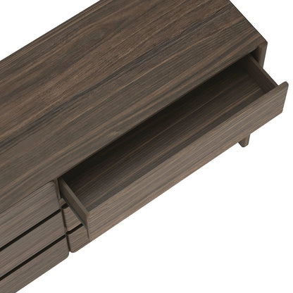 Walnut Brown Double Dresser with 6 Drawers for Bedroom Storage