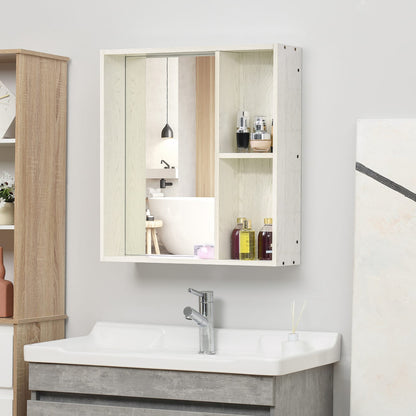 24.75" White Bathroom Medicine Cabinet with Mirror - Storage Shelf