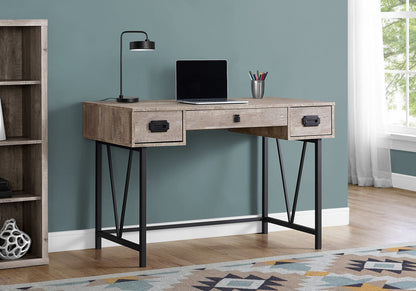 Taupe Computer Desk - Home Office Storage Drawers