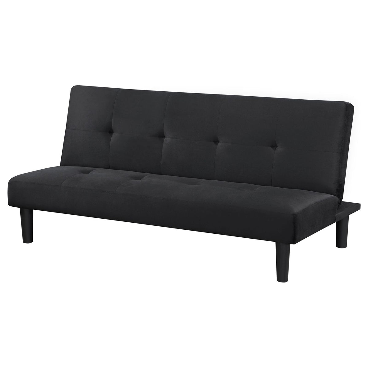 Black Velvet Upholstered Sofa Bed - 65" Modern Design for Living Room