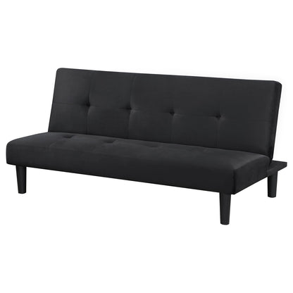 Black Velvet Upholstered Sofa Bed - 65" Modern Design for Living Room