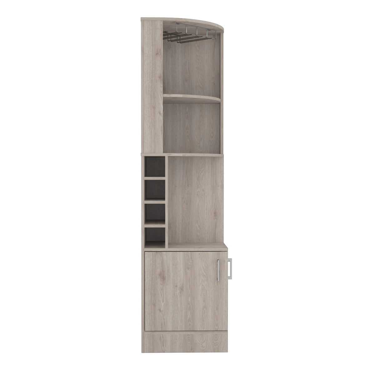 Light Gray Seattle Bar Cabinet - 8 Bottle Storage