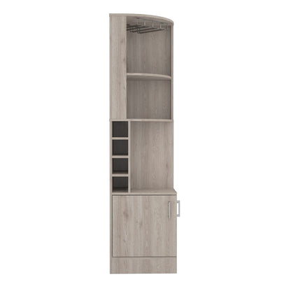 Light Gray Seattle Bar Cabinet - 8 Bottle Storage