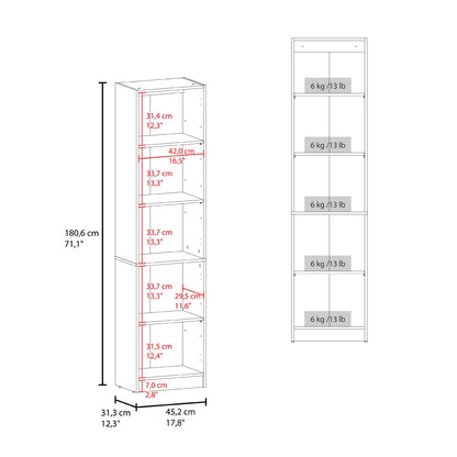 Peony Bookcase - White Engineered Wood File Cabinet