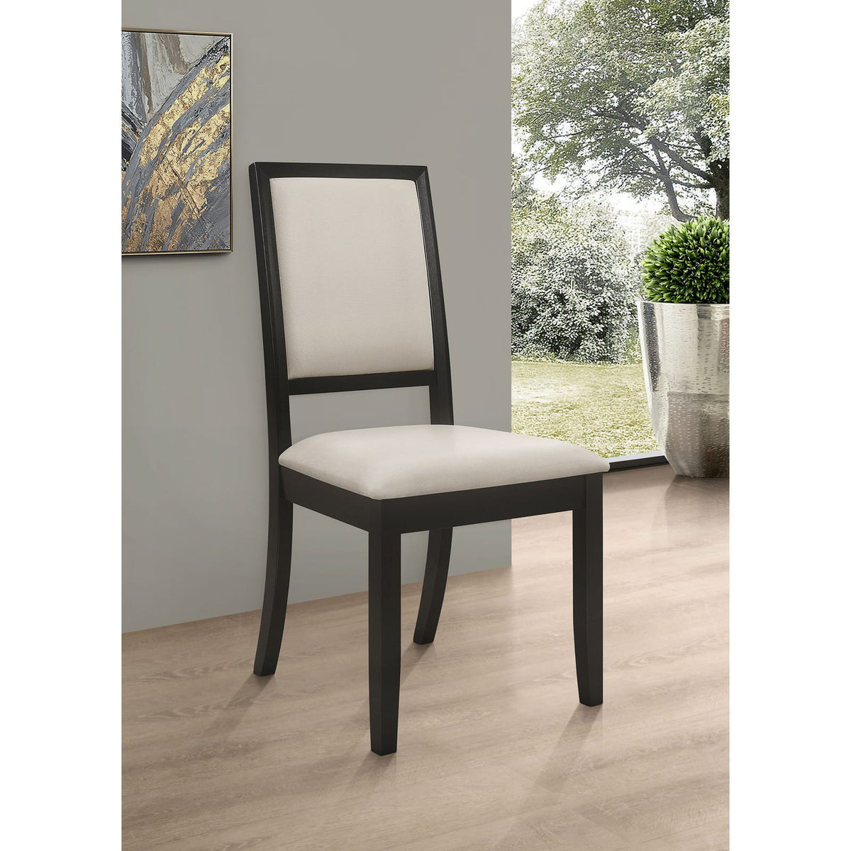 Cream Transitional Dining Chairs for Elegant Dining Room Seating