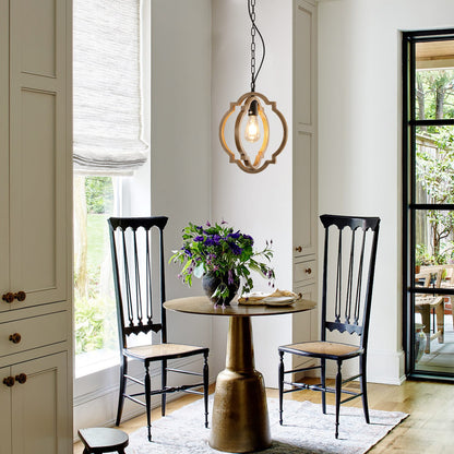 Black Brown Iron Wood Dining Room Chandelier