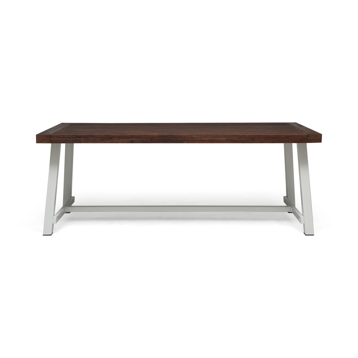 Acacia Wood Outdoor Dining Table with Metal Frame for Garden