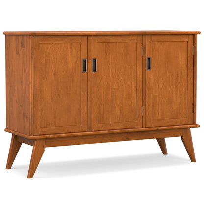 Brown Rubber Wood 3 Door Sideboard Buffet - Mid Century Style