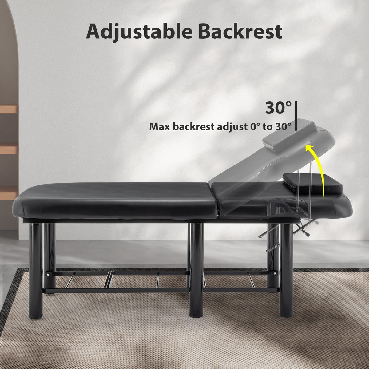 Professional Massage Table - Black with Storage