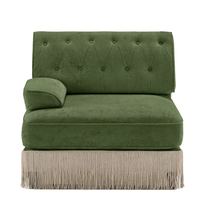 Green Velvet Modular Sofa - 1 Seat for Living Room Apartments