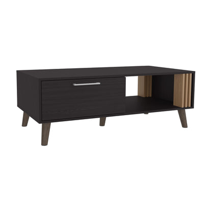 Multicolor Rectangular Coffee Table - 1 Door, 1 Shelf for Living Room