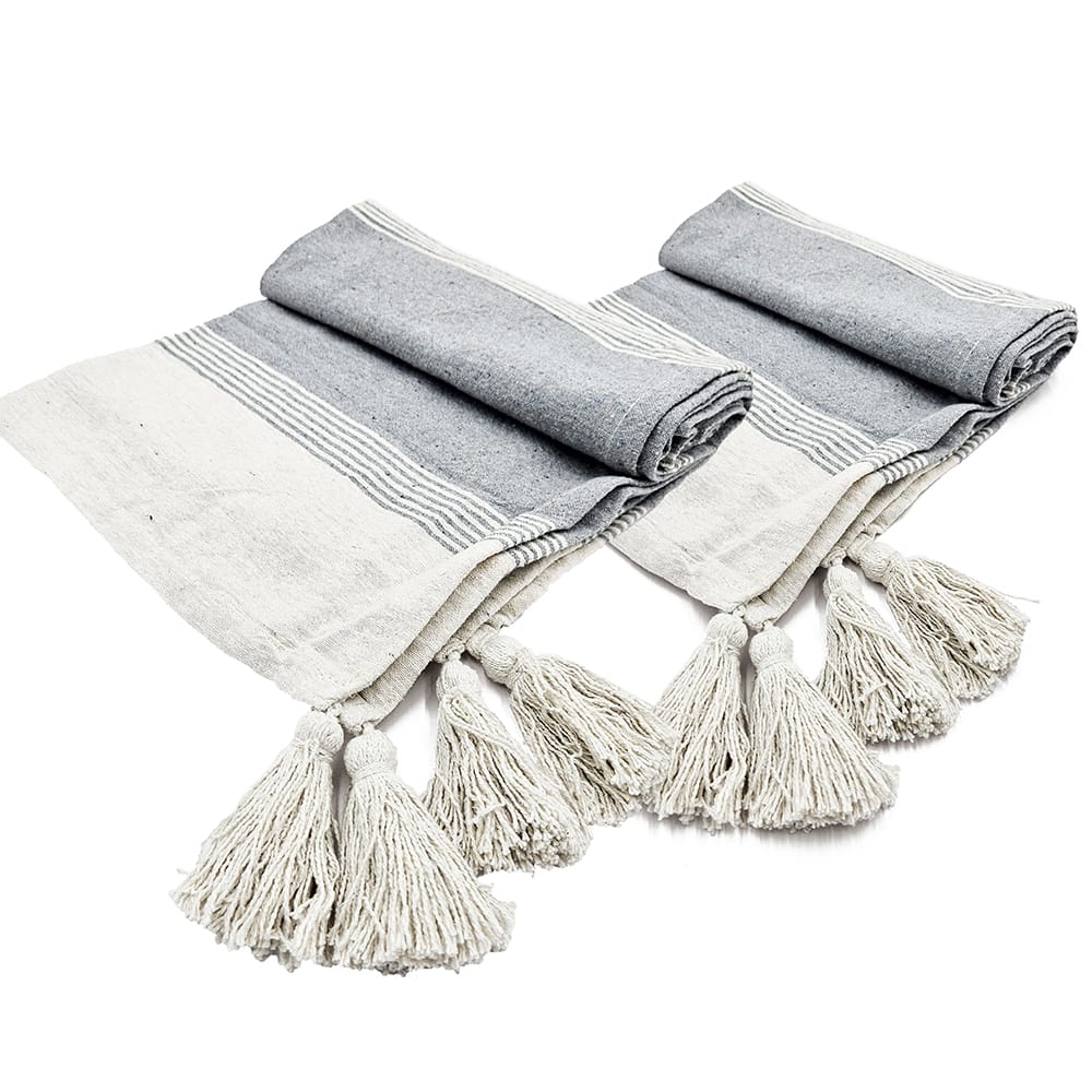 50x60" Conrad Gray Throw Blanket, 2 Pack - Cotton Comfort