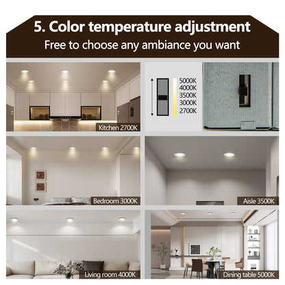 4 Inch White Iron LED Recessed Lights - 12 Pack