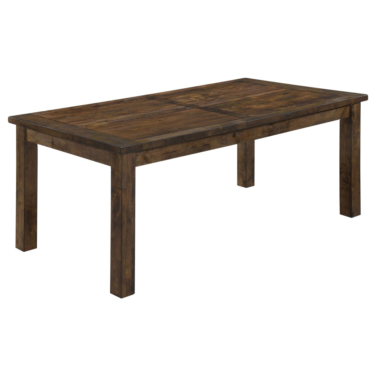 Farmhouse Brown Dining Table Seats 8 | Solid Rubberwood