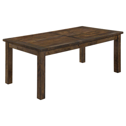 Farmhouse Brown Dining Table Seats 8 | Solid Rubberwood