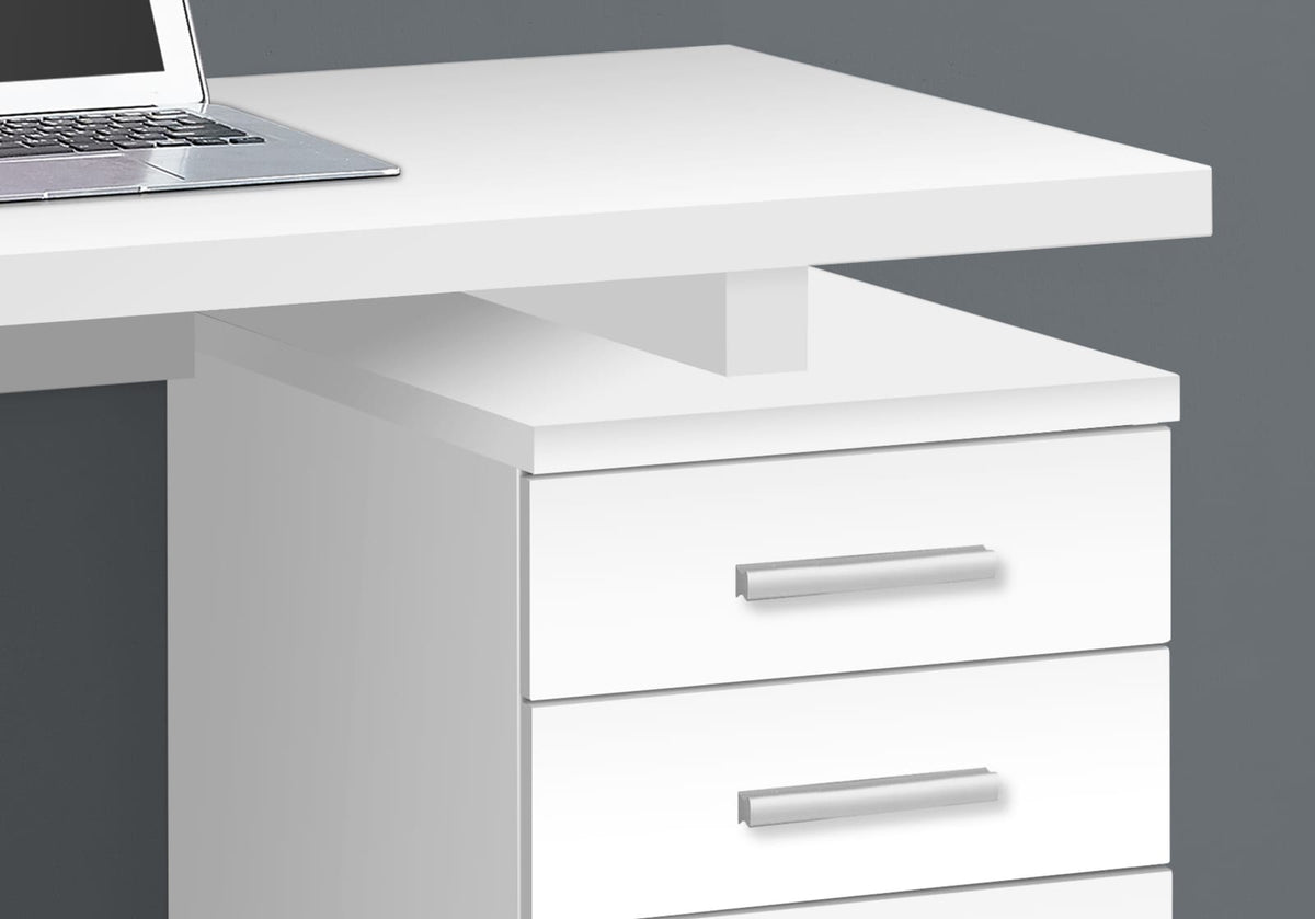 White Computer Desk with Storage Drawers - 48" L