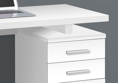 White Computer Desk with Storage Drawers - 48" L