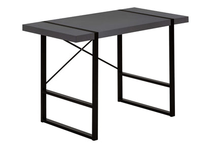 Grey Computer Desk - 48" L Home Office Desk with Black Metal Legs