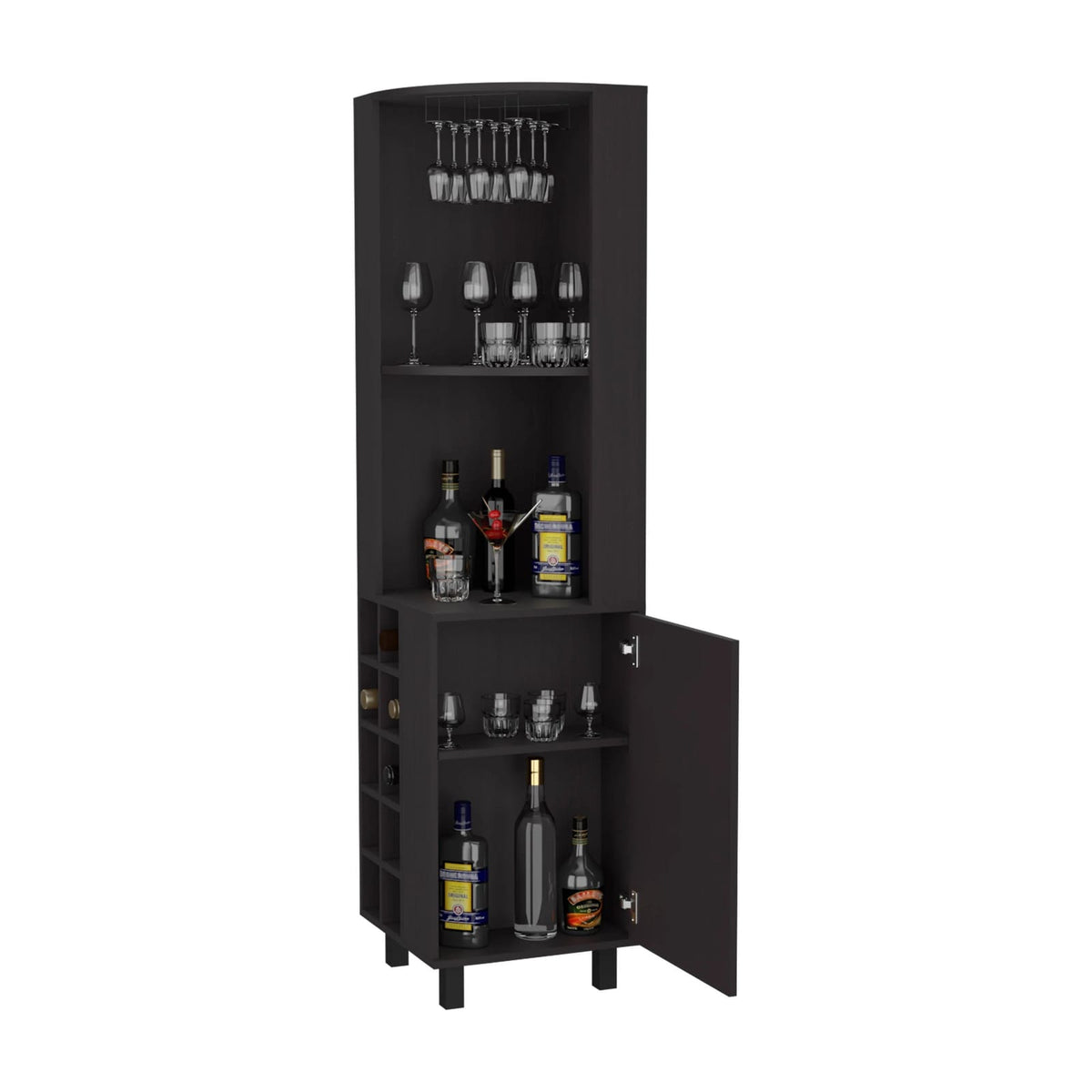 Wengue Corner Bar Cabinet - Storage & Style