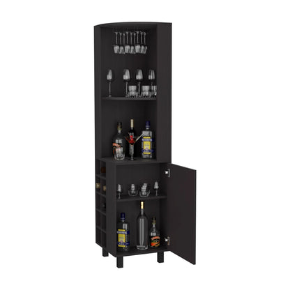 Wengue Corner Bar Cabinet - Storage & Style