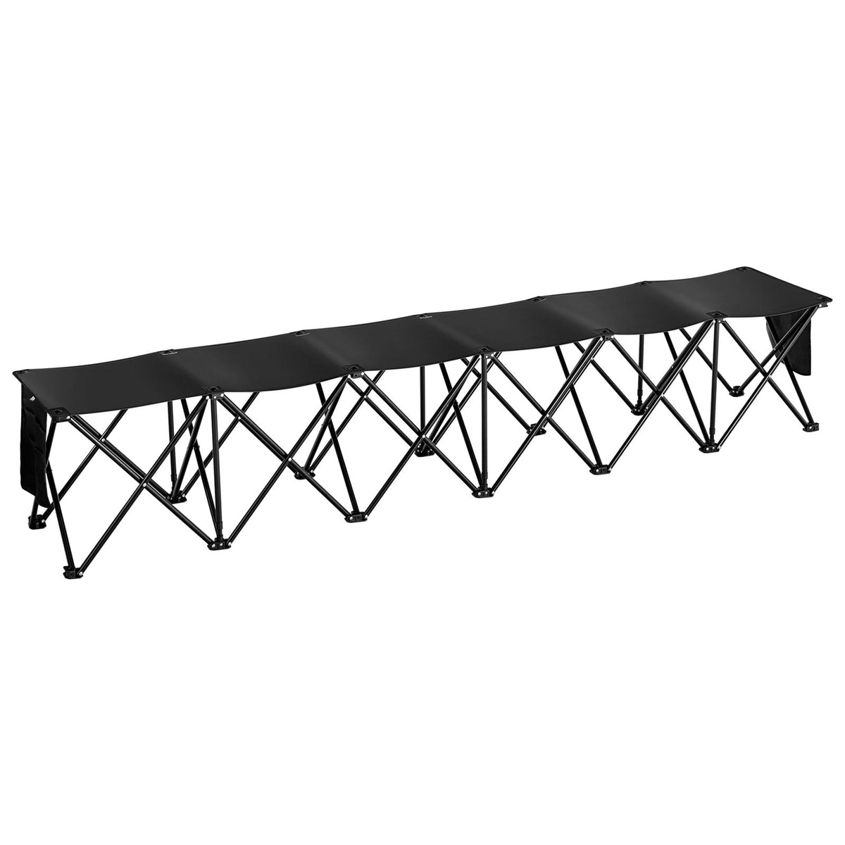 Black Iron Folding Bench for Garden Patio Seating and Poolside