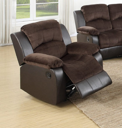 Motion Recliner Chair - Chocolate Suede, Contemporary Style