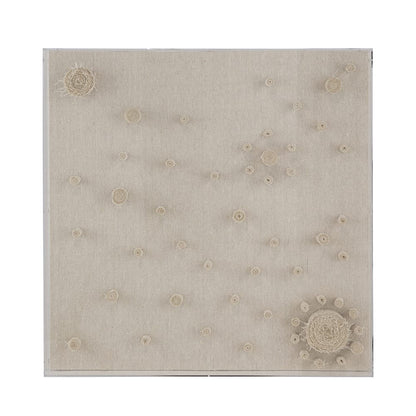 Beige Linen Shadowbox Wall Art in Acrylic for Bedroom Decor