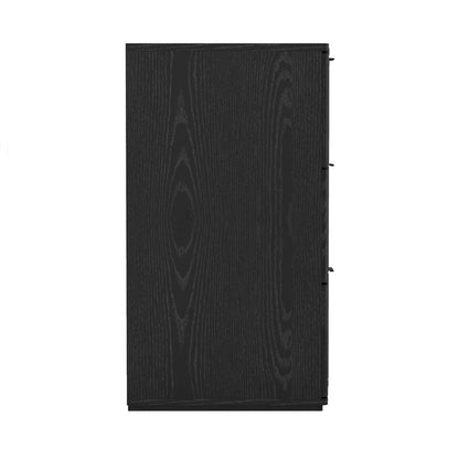 72" Black MDF Dresser with 6 Drawers