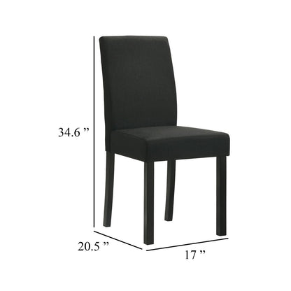 Black Wood Dining Chair Set of 4 for Kitchen Dining Room