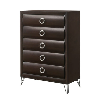 Dark Brown 5-Drawer Chest - Bedroom Storage