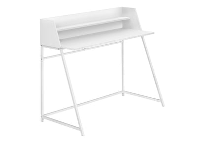 White Particle Board Computer Desk with Hutch for Home Office
