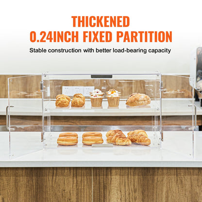 Clear Acrylic Bakery Display Case with Magnetic Door for Snacks for Living Room