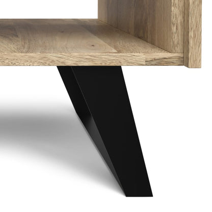 Lowry End Table - Natural Wood & Metal Storage Side Table